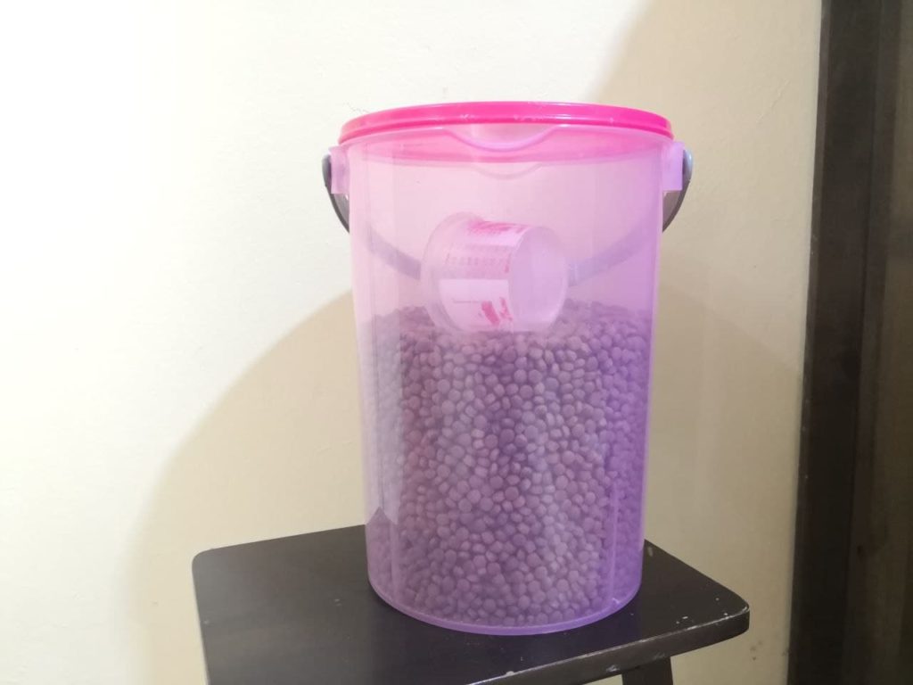 container for cat dog food storage