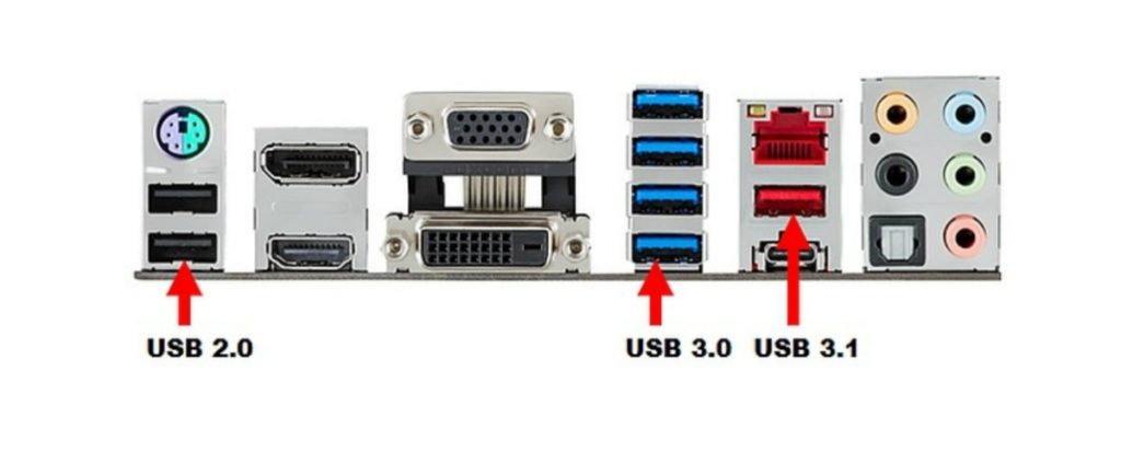 USB Red port and blue port